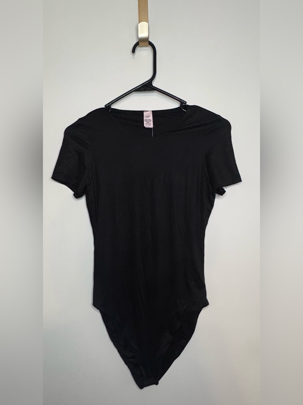 Victoria's Secret Black Short Sleeve Crewneck Bodysuit Size Medium NWT